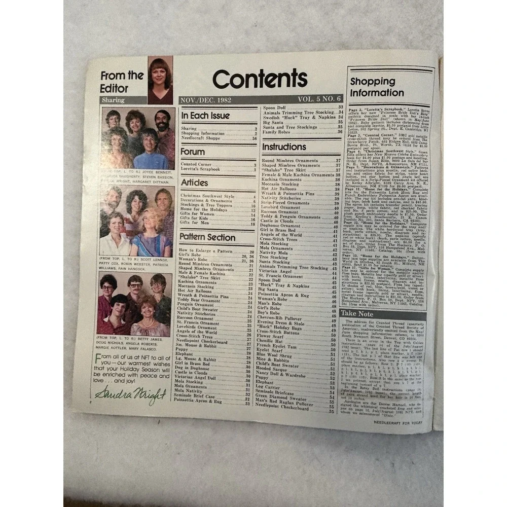 Vintage Needlecraft For Today Patterns Nov/Dec 1982 Christmas Treasury Issue‎